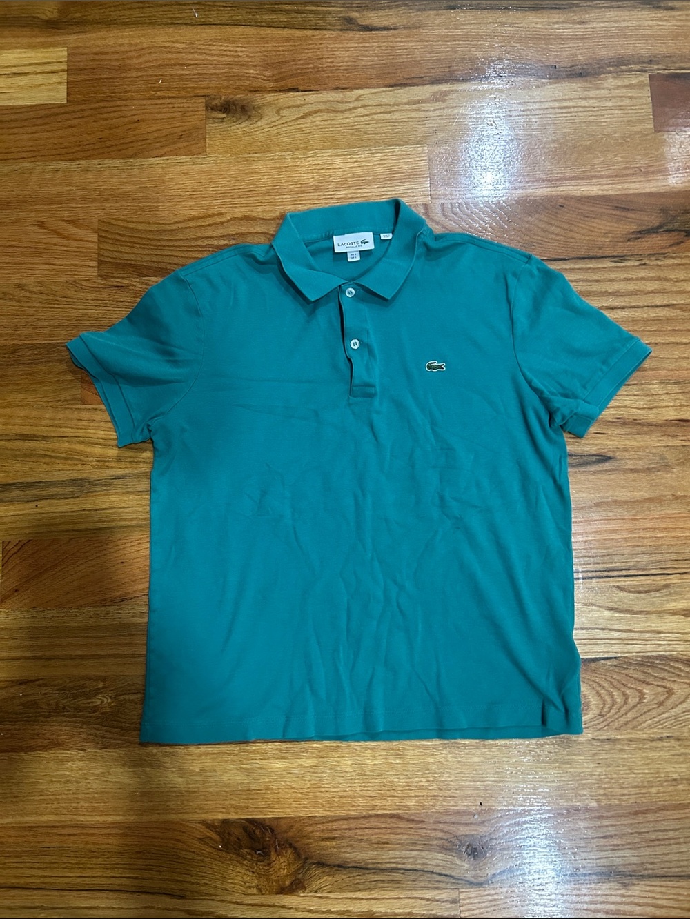 Lacoste Men's Teal-Green Short Sleeve Polo